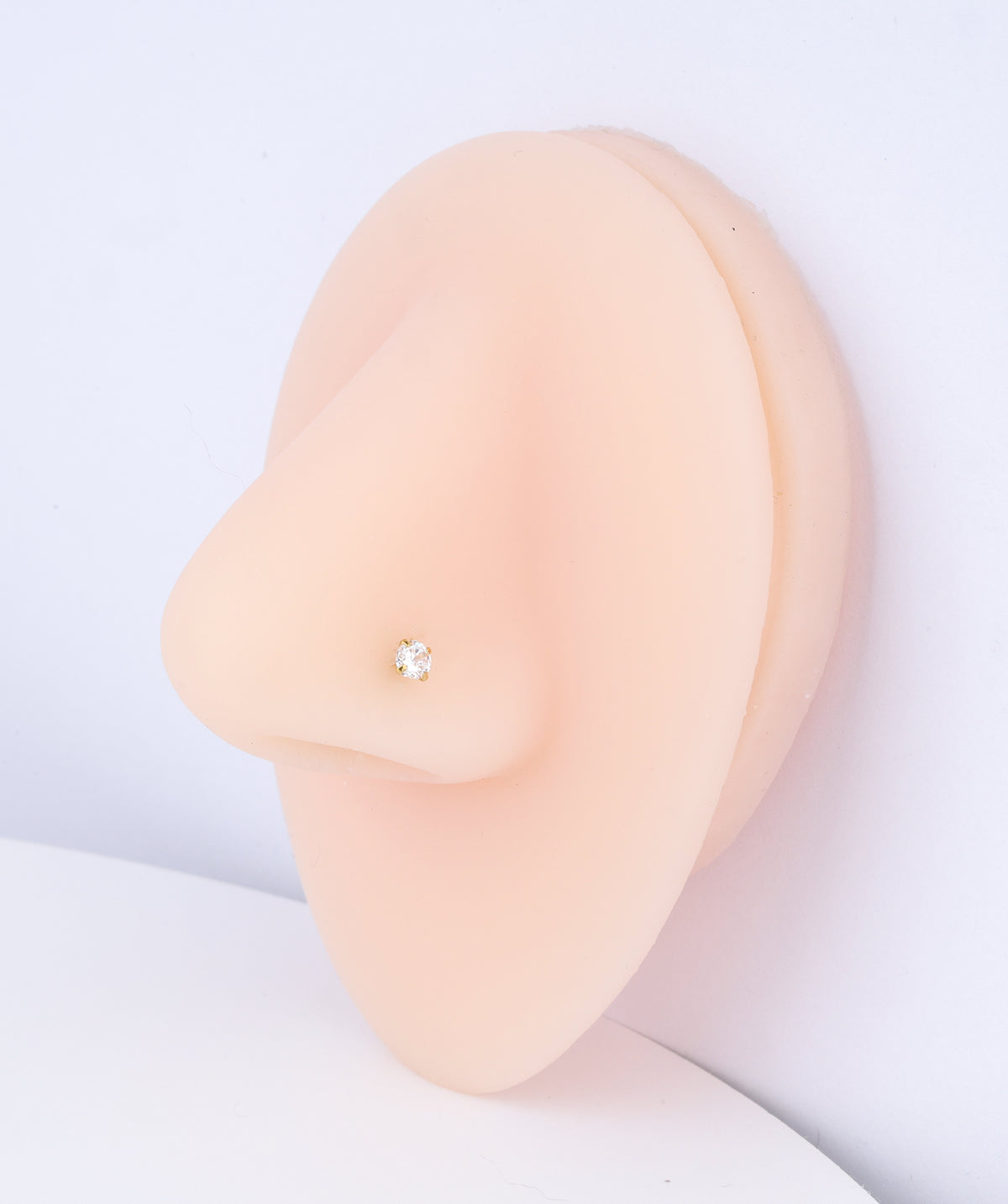 Basic Gemstone Nose Stud - Stainless Steel - Nostril - Oumo Jewelry