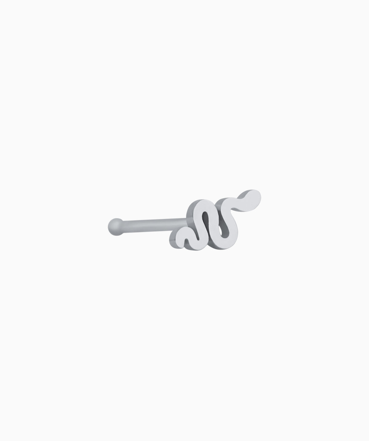 Simple Snake Nose Stud - Stainless Steel - Nostril - Oumo Jewelry