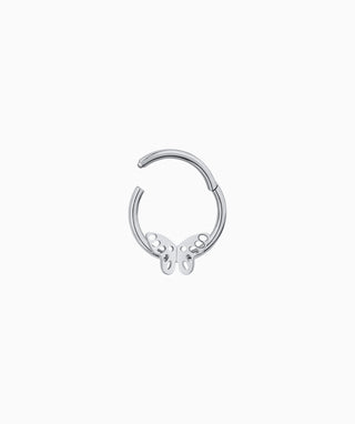 Titanium Butterfly Clicker Hoop - OumoJewelry