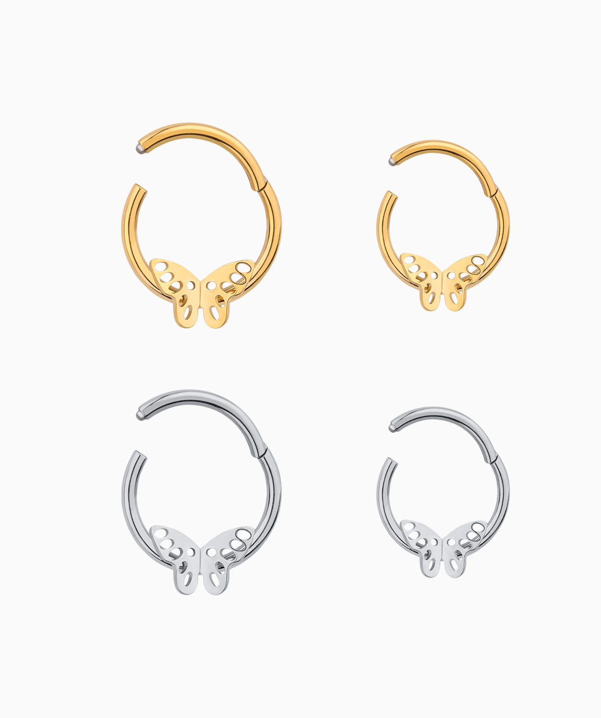 Titanium Butterfly Clicker Hoop - Titanium - Septum - Oumo Jewelry