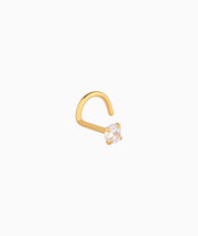 Basic Gemstone Nose Stud - Stainless Steel - Nostril - Oumo Jewelry