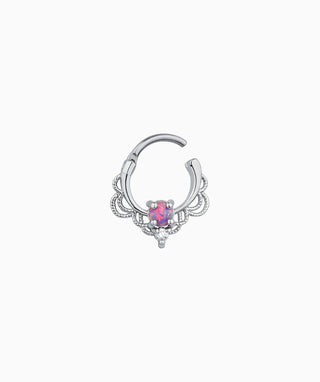 Purple Opal Clicker Hoop - OumoJewelry