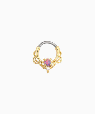 Purple Opal Clicker Hoop - OumoJewelry