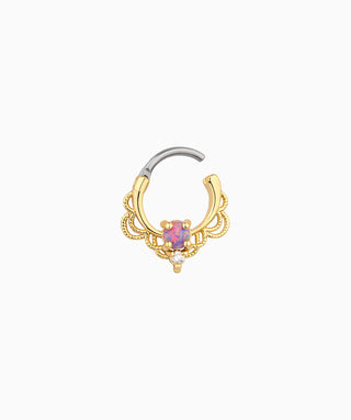 Purple Opal Clicker Hoop - OumoJewelry