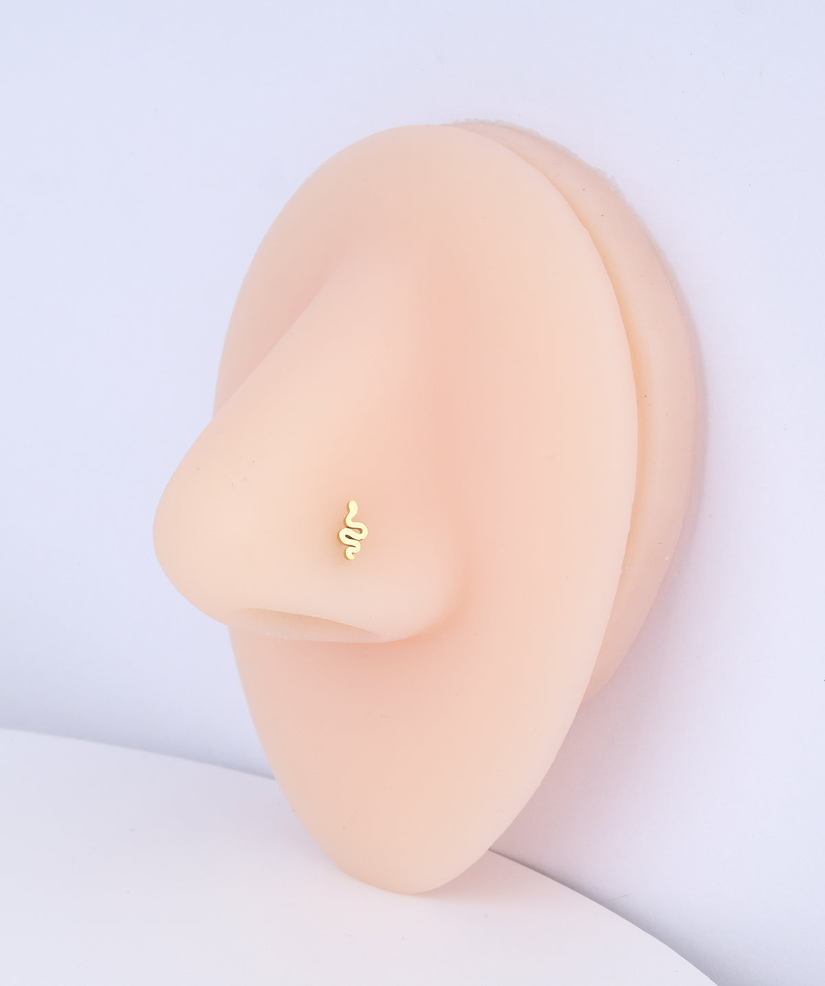 Simple Snake Nose Stud - Stainless Steel - Nostril - Oumo Jewelry