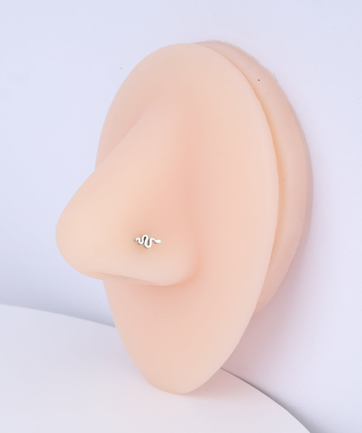 Simple Snake Nose Stud - Stainless Steel - Nostril - Oumo Jewelry