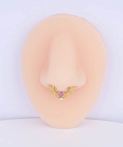 Purple Opal Clicker Hoop