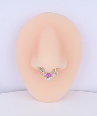 Purple Opal Clicker Hoop - OumoJewelry