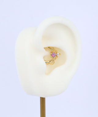Purple Opal Clicker Hoop - OumoJewelry