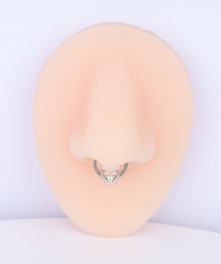 Titanium Butterfly Clicker Hoop - OumoJewelry