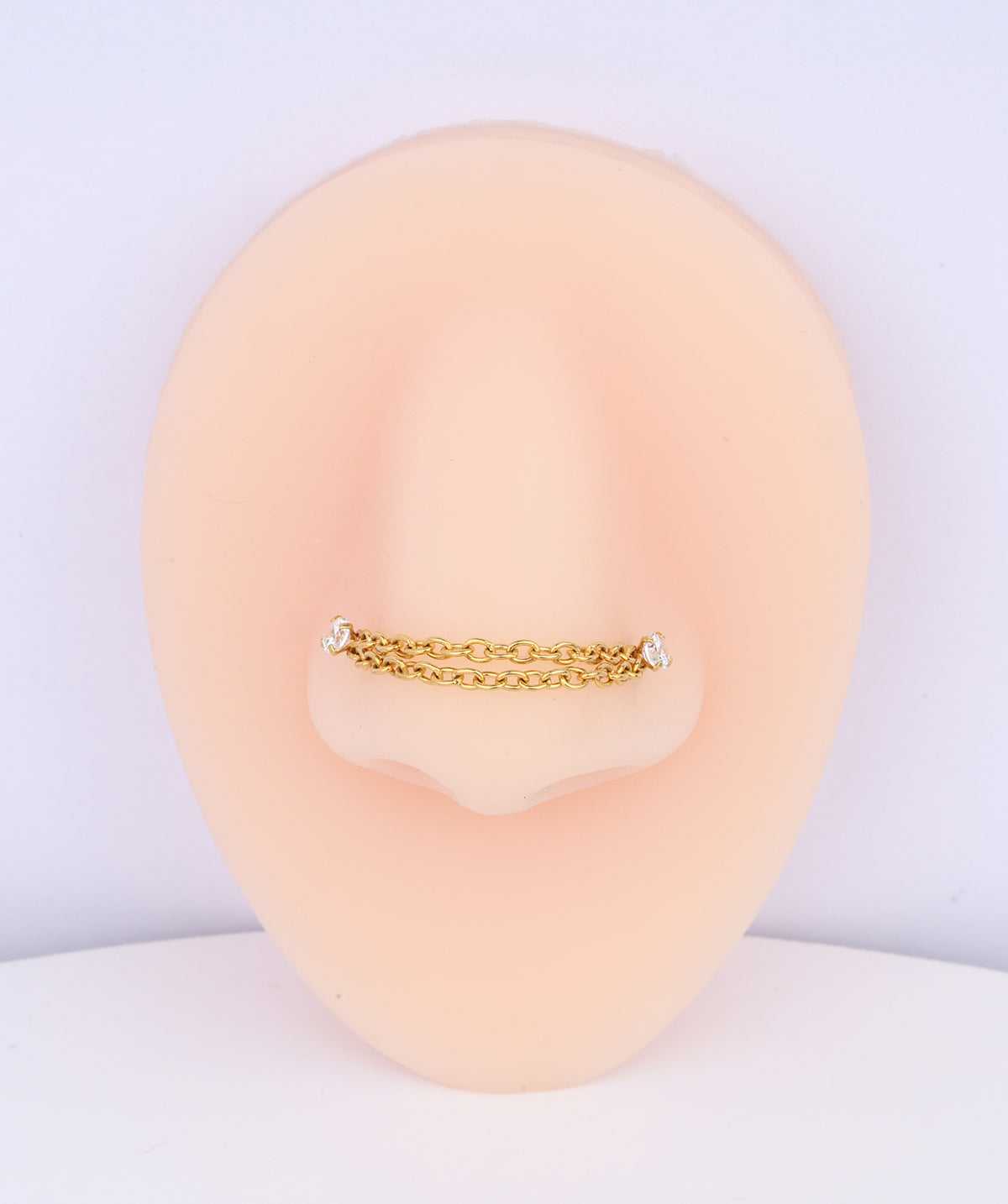Cool Chain Nose Stud - Stainless Steel - Nostril - Oumo Jewelry