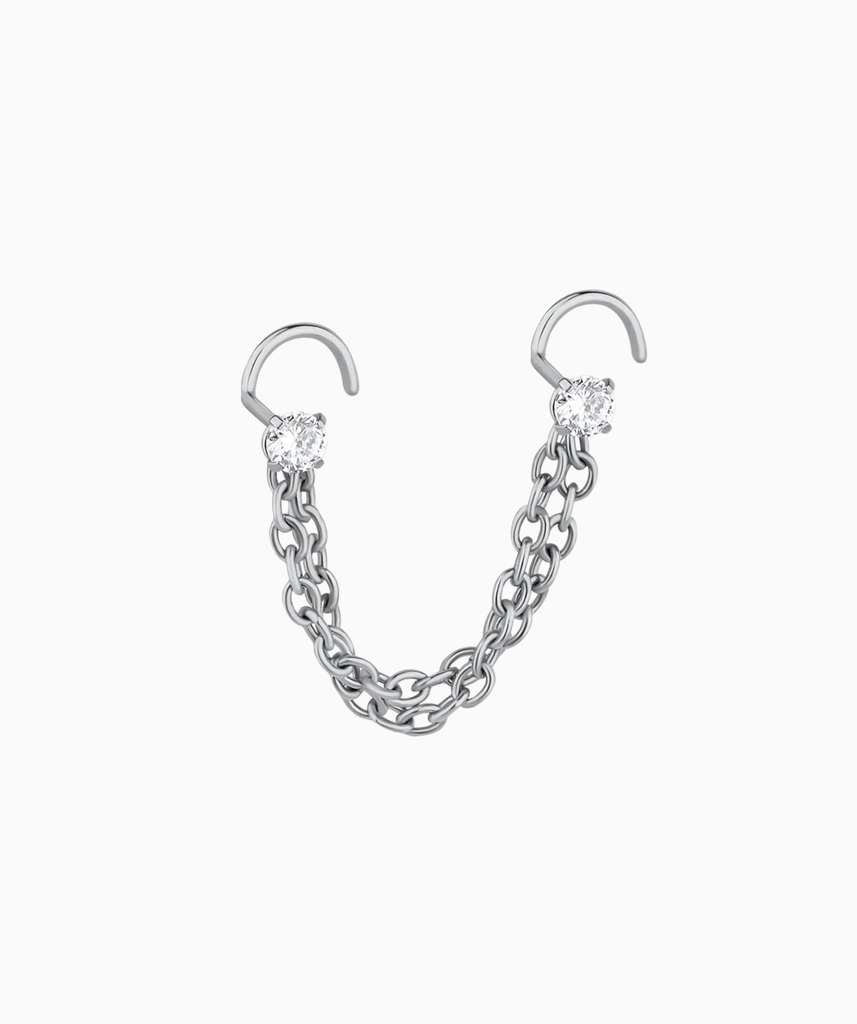 Cool Chain Nose Stud - Stainless Steel - Nostril - Oumo Jewelry