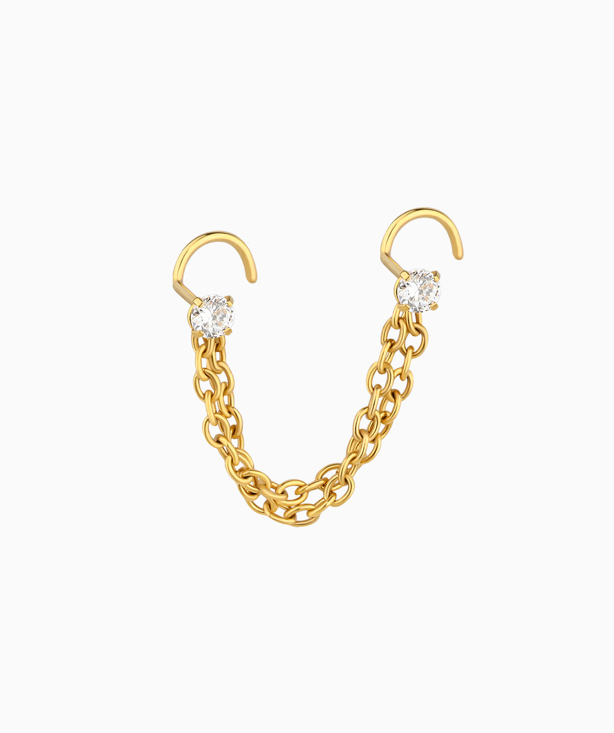 Cool Chain Nose Stud - Stainless Steel - Nostril - Oumo Jewelry