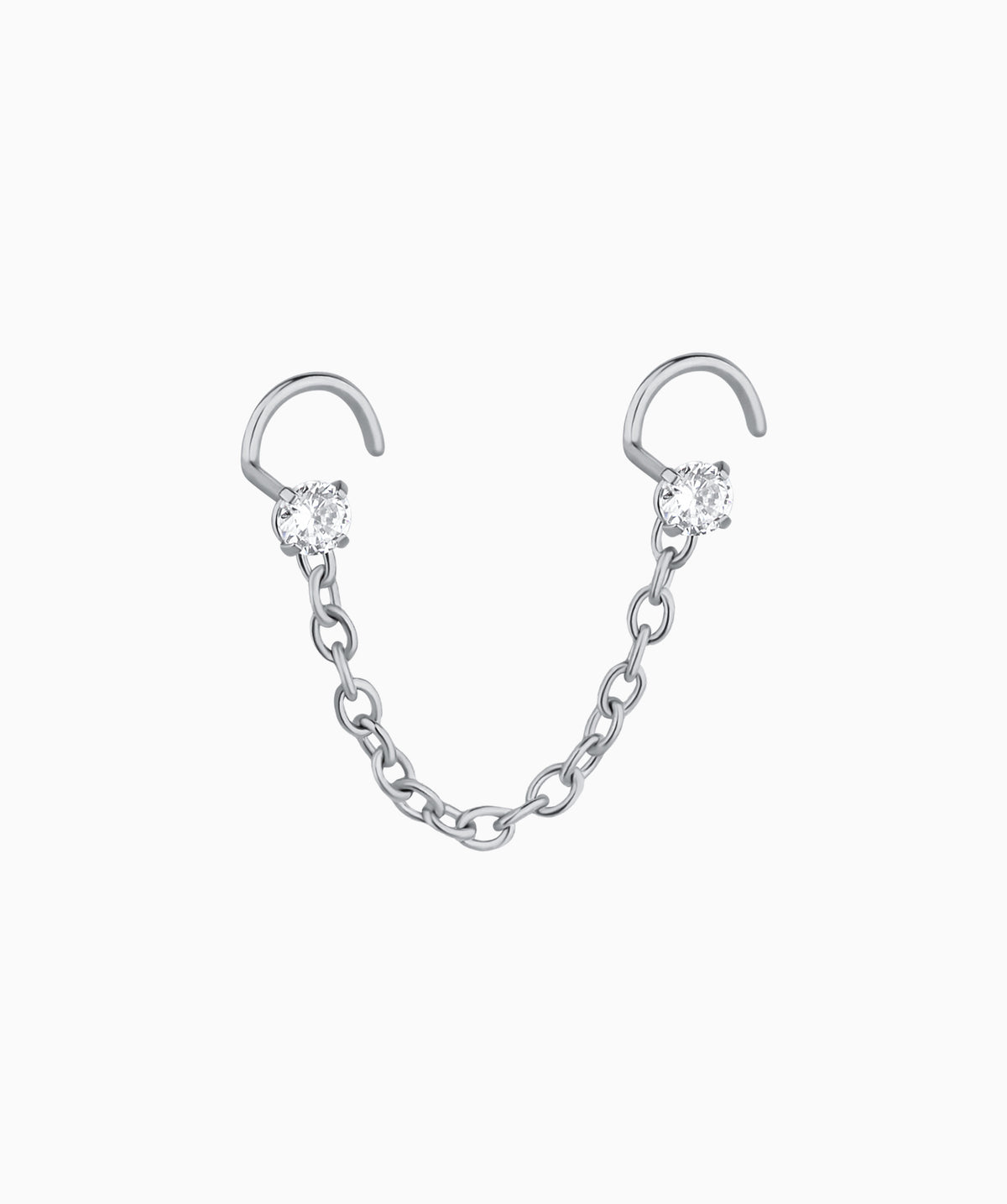 Cool Chain Nose Stud - Stainless Steel - Nostril - Oumo Jewelry