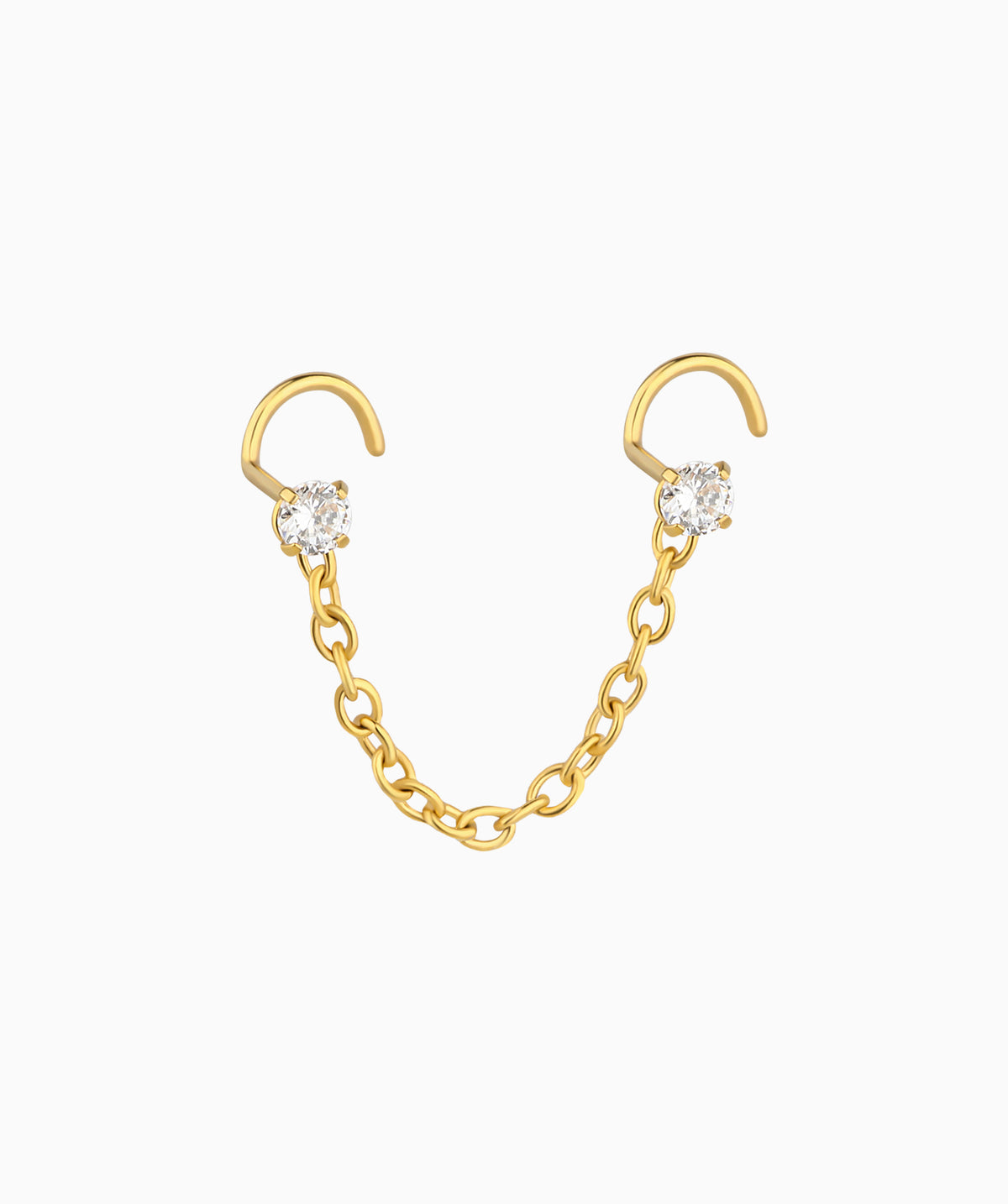 Cool Chain Nose Stud - Stainless Steel - Nostril - Oumo Jewelry