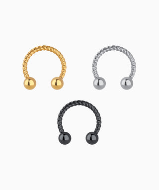 Twisted Ball Nose Ring - OumoJewelry