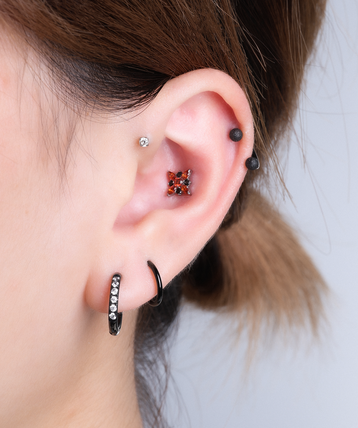 Aurora Horseshoe Ring - Stainless Steel - Upper Lobe, Helix, Forward Helix - Oumo Jewelry