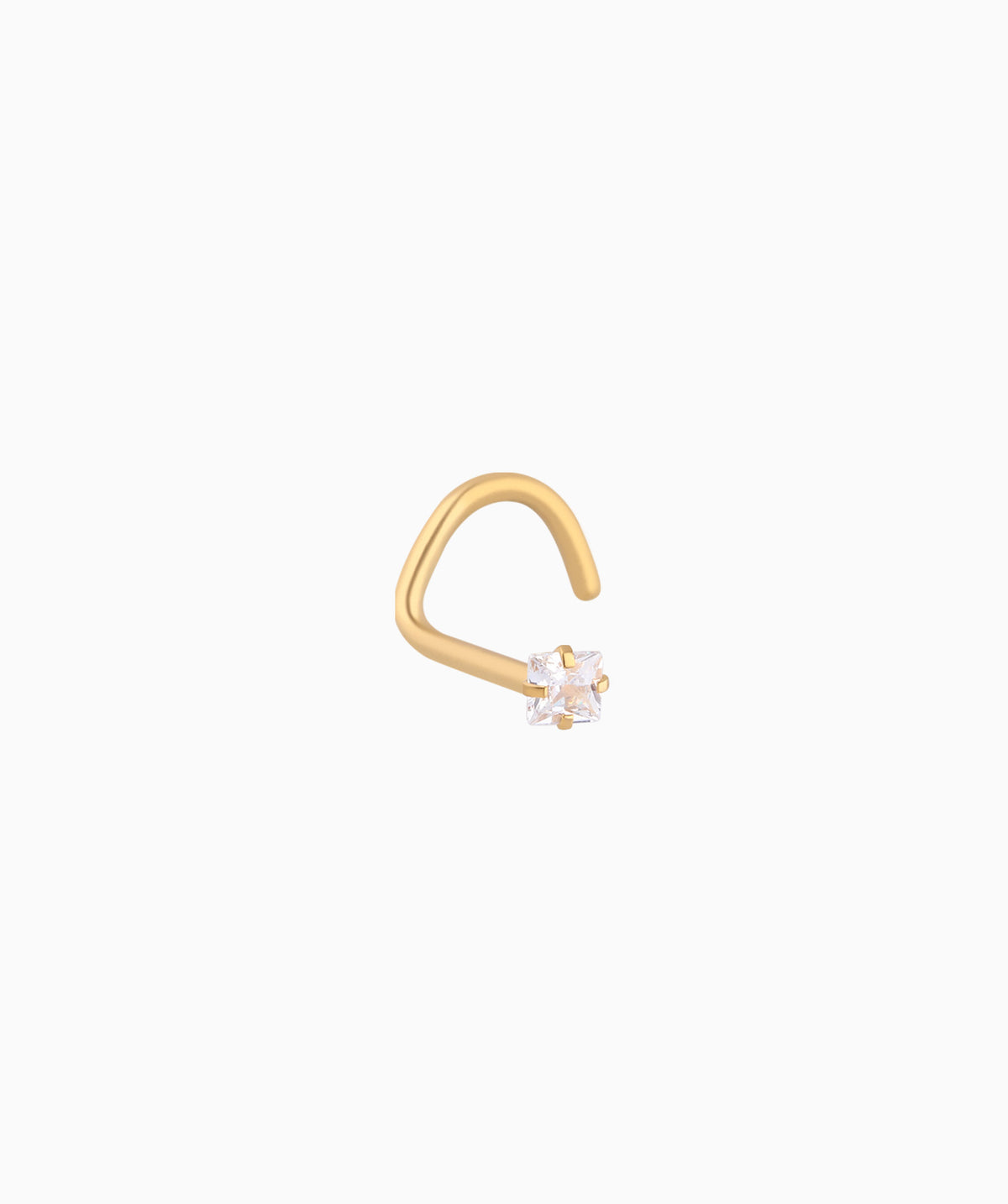 Square Gemstone Nose Stud - Stainless Steel - Nostril - Oumo Jewelry