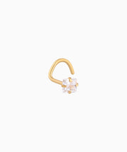 Square Gemstone Nose Stud - Stainless Steel - Nostril - Oumo Jewelry