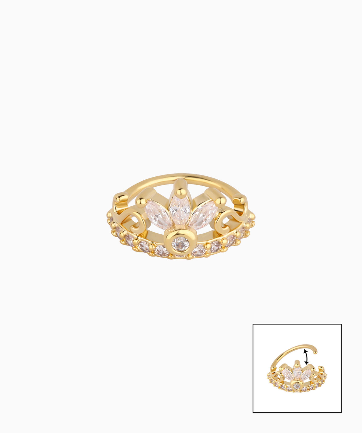 Crown Seamless Ring - Stainless Steel - Septum - Oumo Jewelry