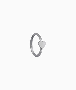 Titanium Heart Clicker Hoop - OumoJewelry