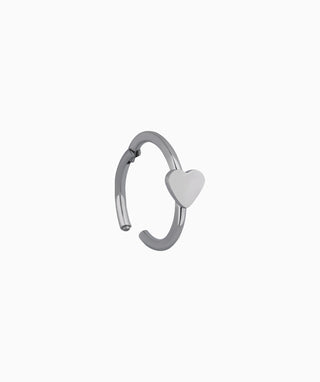 Titanium Heart Clicker Hoop - OumoJewelry