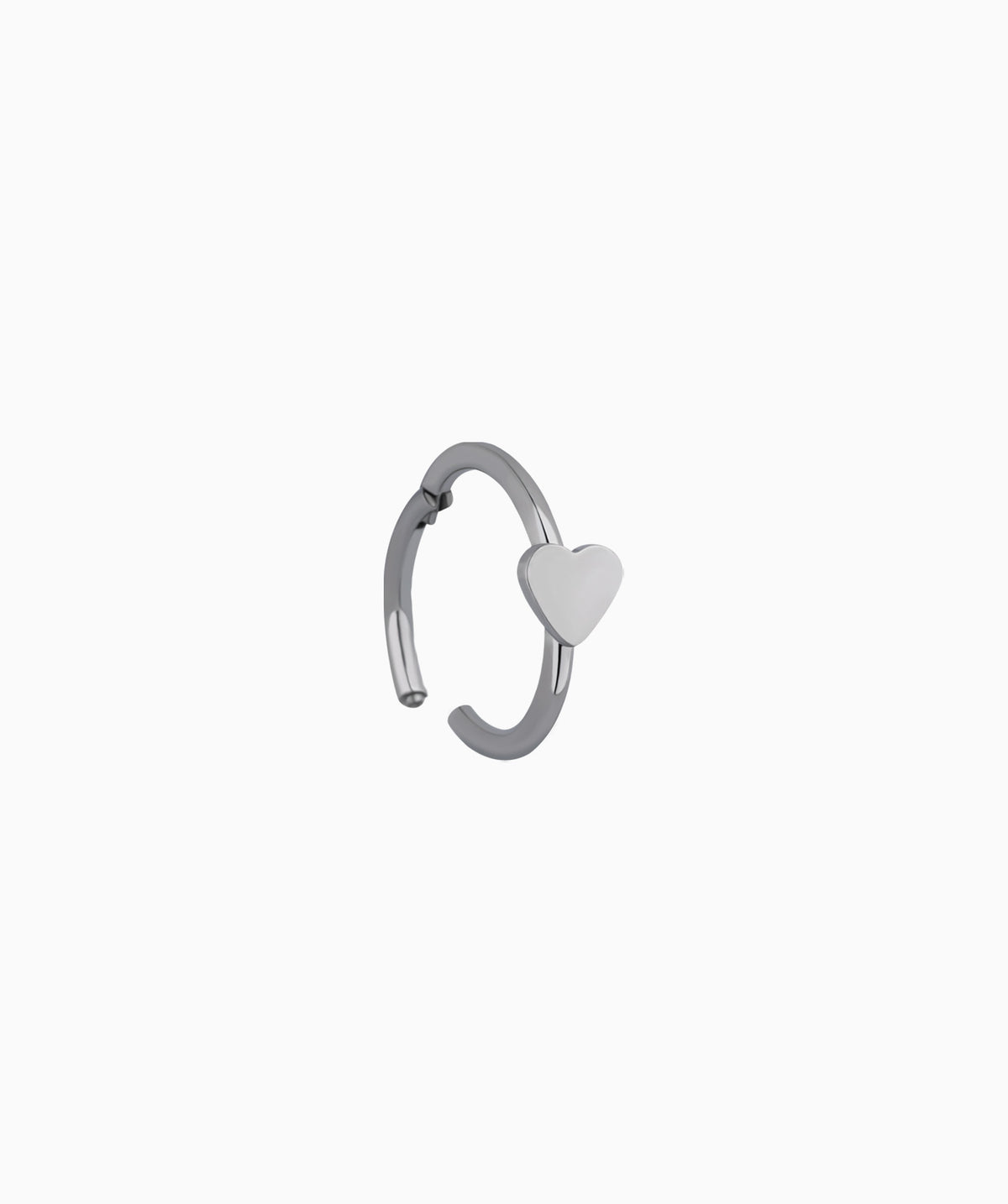 Titanium Heart Clicker Hoop - Titanium - Lobe, Upper Lobe, Conch - Oumo Jewelry