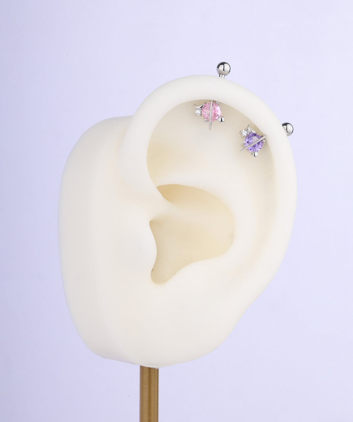 Planet Vertical Helix Stud - Stainless Steel - Vertical Helix - Oumo Jewelry
