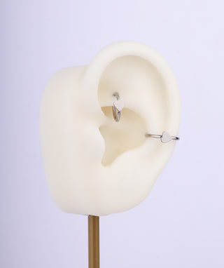 Titanium Heart Clicker Hoop - OumoJewelry