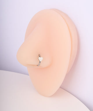 Titanium Heart Clicker Hoop - OumoJewelry