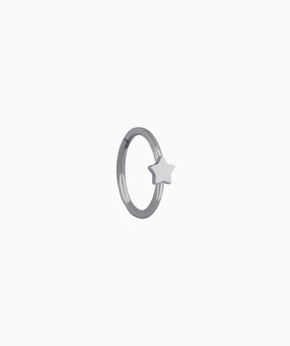 Titanium Star Clicker Hoop - OumoJewelry