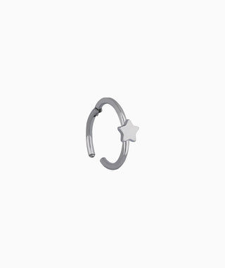 Titanium Star Clicker Hoop - OumoJewelry