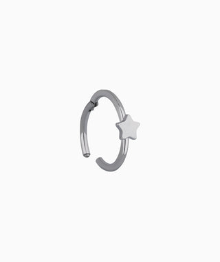 Titanium Star Clicker Hoop - OumoJewelry
