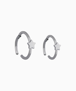 Titanium Star Clicker Hoop - OumoJewelry