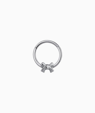 Titanium Bow Clicker Hoop - OumoJewelry