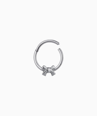 Titanium Bow Clicker Hoop - OumoJewelry
