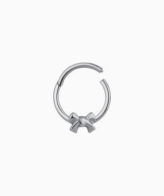 Titanium Bow Clicker Hoop - OumoJewelry