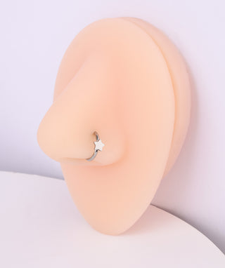 Titanium Star Clicker Hoop - OumoJewelry