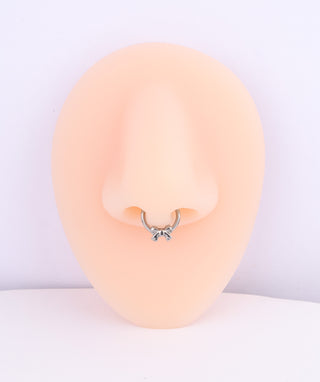 Titanium Bow Clicker Hoop - OumoJewelry