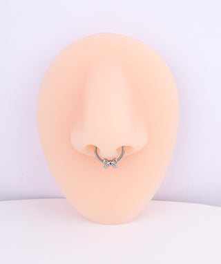 Titanium Bow Clicker Hoop - OumoJewelry