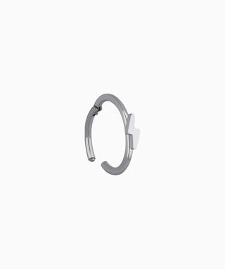Titanium Lightning Clicker Hoop - OumoJewelry