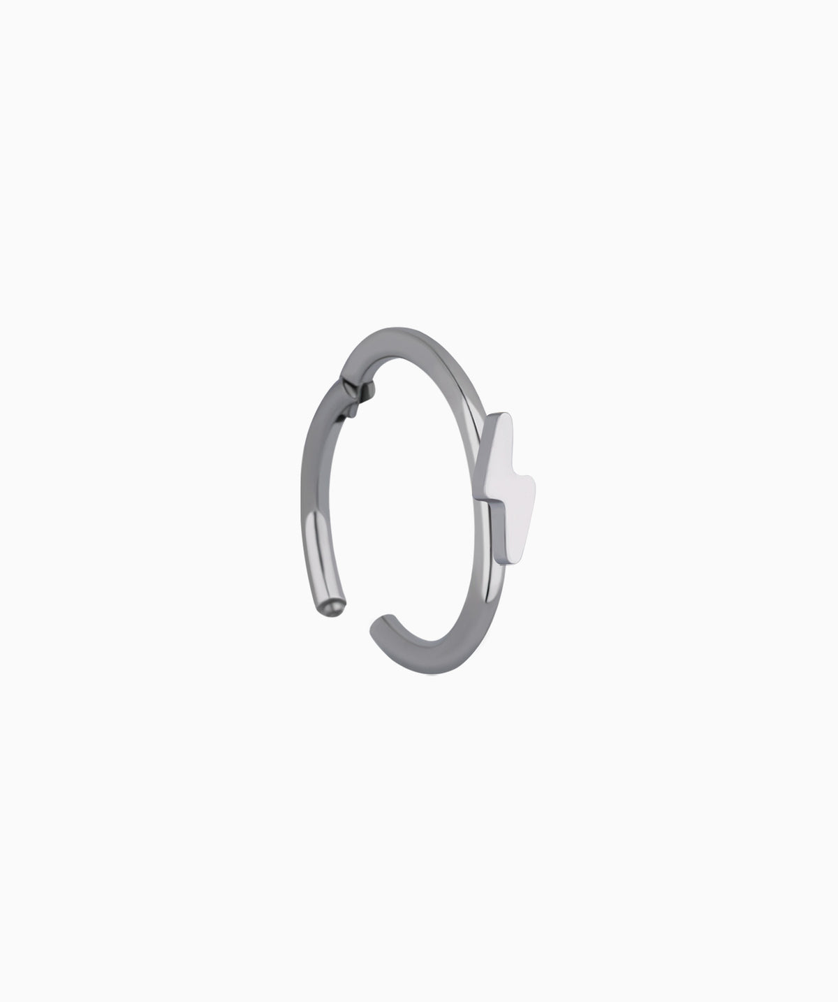 Titanium Lightning Clicker Hoop - Titanium - Conch, Lip - Oumo Jewelry