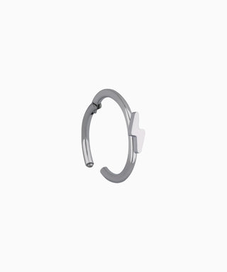 Titanium Lightning Clicker Hoop - OumoJewelry