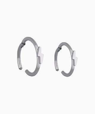 Titanium Lightning Clicker Hoop - OumoJewelry