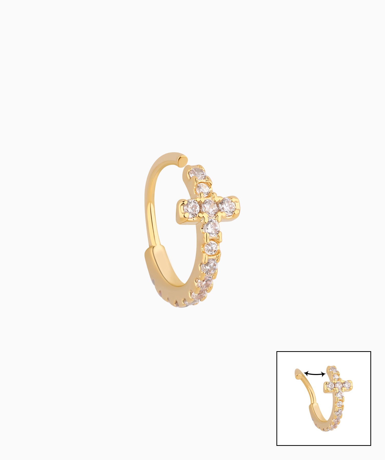 Shiny Cross Seamless Ring