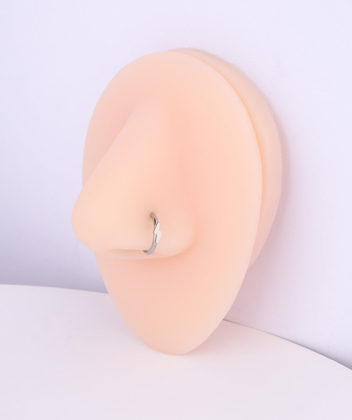 Titanium Lightning Clicker Hoop - Titanium - Conch, Lip - Oumo Jewelry