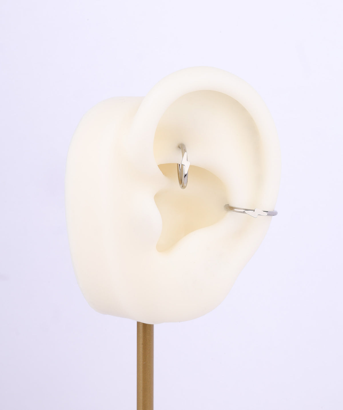 Titanium Lightning Clicker Hoop - Titanium - Conch, Lip - Oumo Jewelry