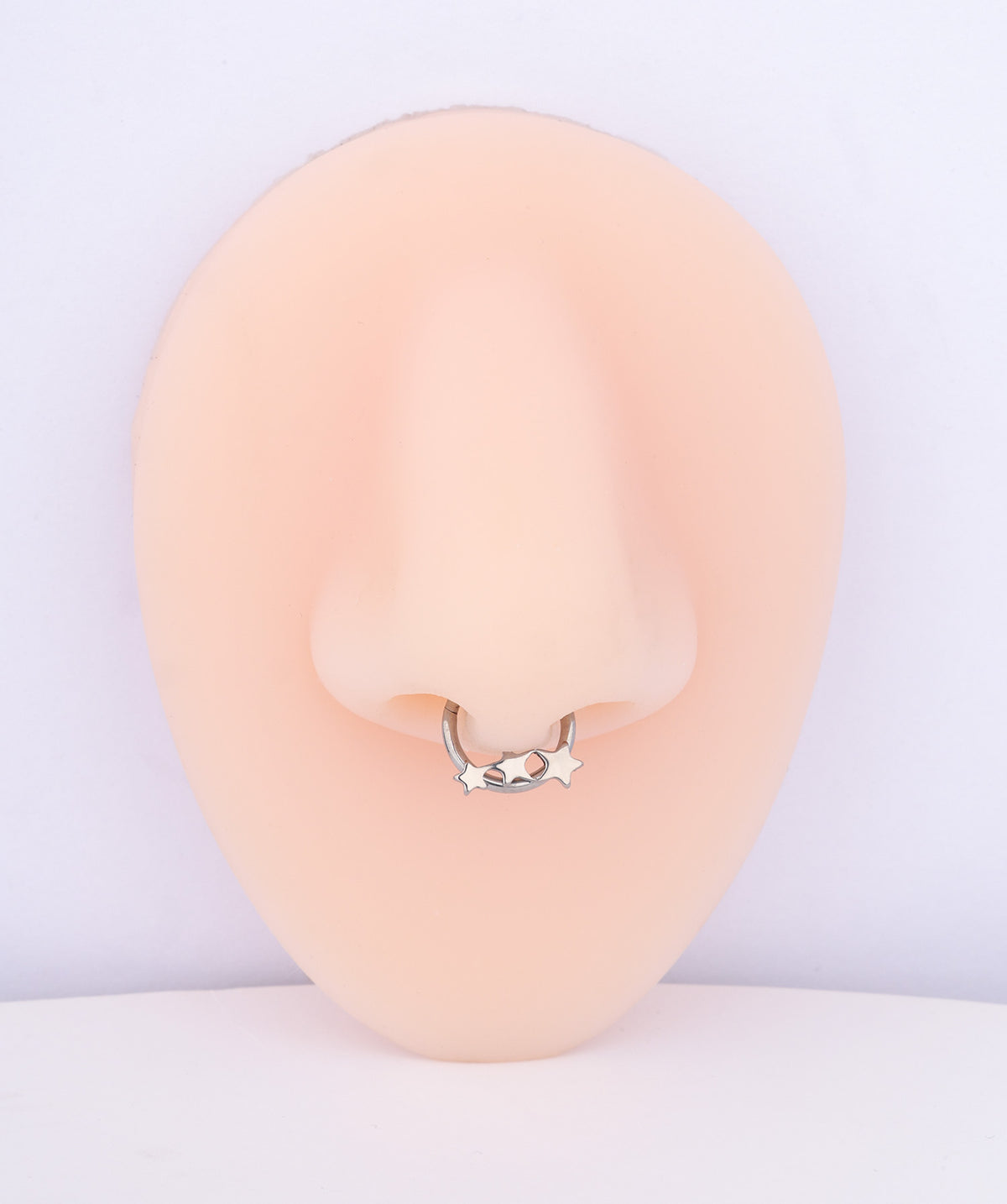 Titanium Trio Star Clicker Hoop - Titanium - Daith, Septum - Oumo Jewelry