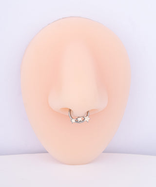 Titanium Trio Star Clicker Hoop - OumoJewelry