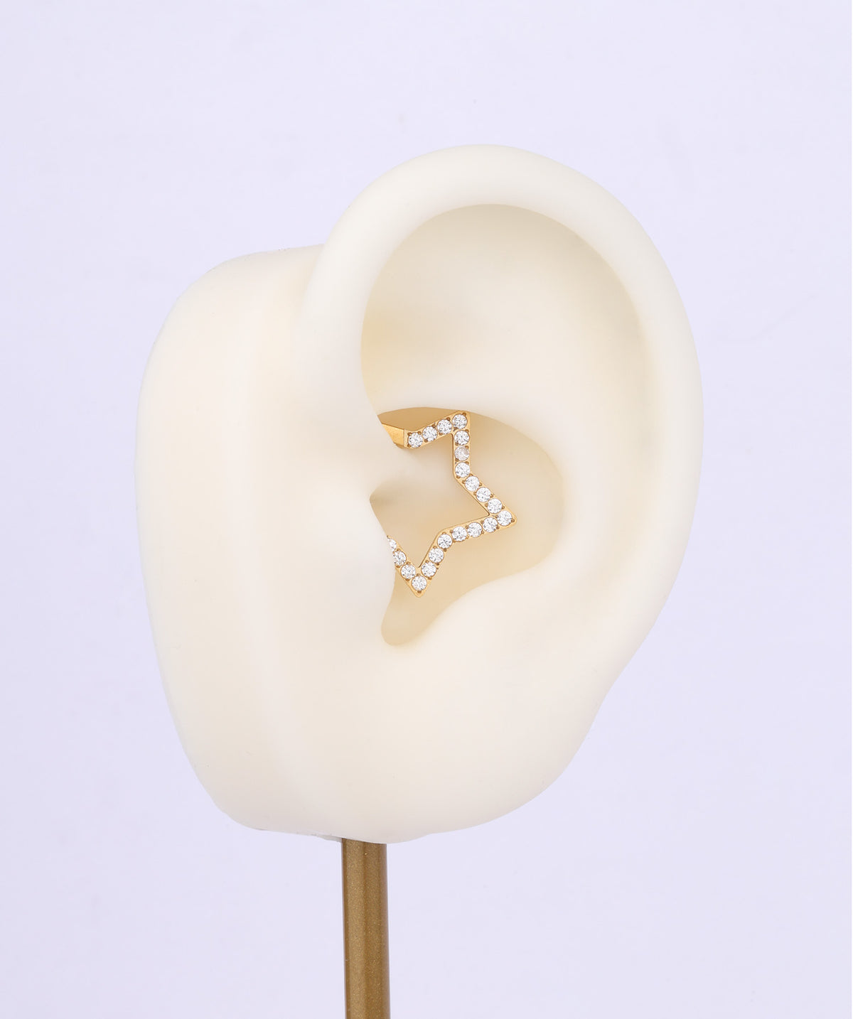Titanium Sparkle Star Clicker Hoop - Titanium - Daith, Septum - Oumo Jewelry